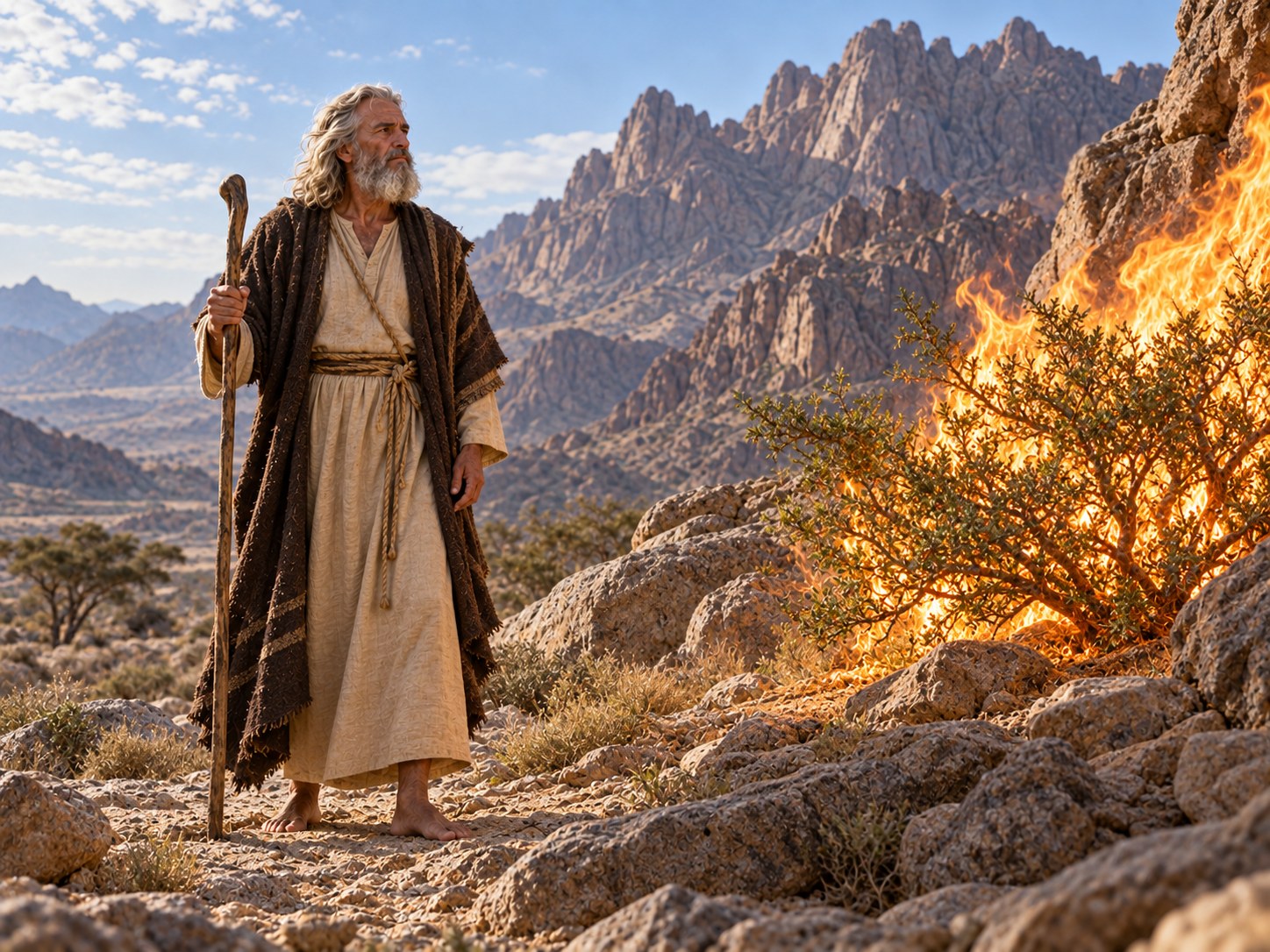 Mulher entregando uma taça de prata a outra na soleira de uma casa de barro, ao amanhecer, com crianças esperando ao lado.