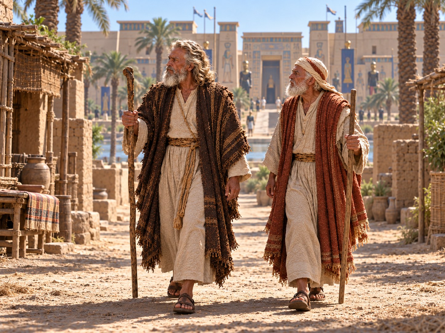 Dois homens de costas, caminhando lado a lado por um caminho de terra ao amanhecer, sem bagagem.