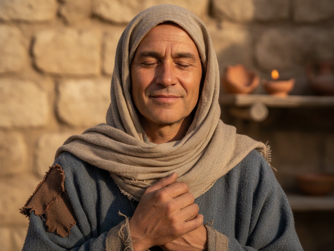 Suave luz dourada sobre uma pessoa em paz, simbolizando o cuidado minucioso e amoroso de Deus que conhece cada detalhe.