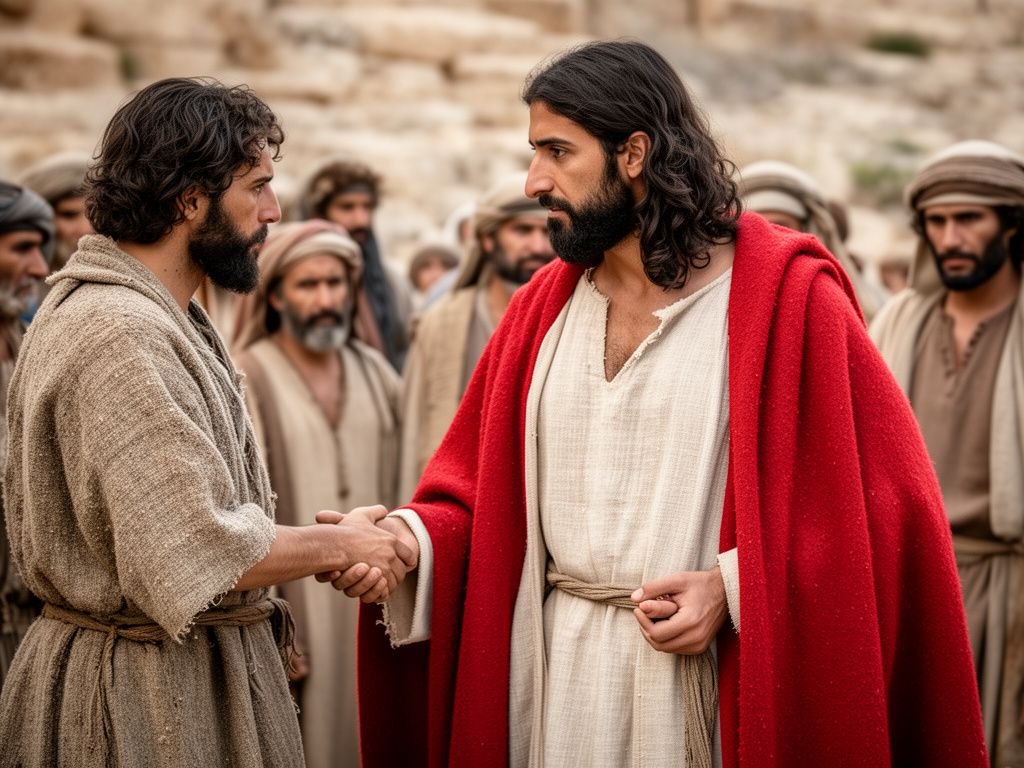 Jesus cura as multidoes que o seguem apos deixar a sinagoga e, com gesto firme, pede silencio sobre sua identidade, cumprindo o perfil do Servo manso de Isaias 42.